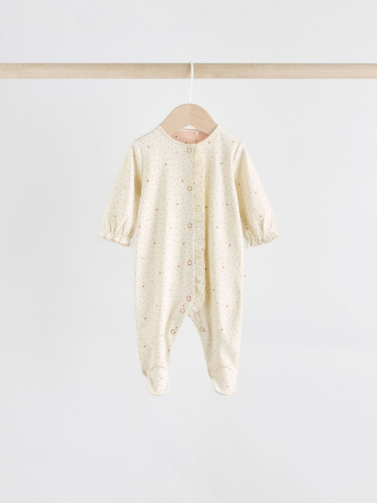 Pink 3 Pack Baby Sleepsuits with Matching Turbans (0mths-2yrs)