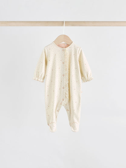 Pink 3 Pack Baby Sleepsuits with Matching Turbans (0mths-2yrs)