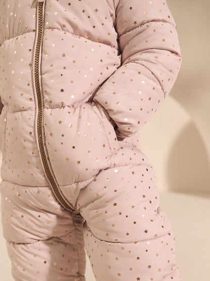 Pale Pink Print Shower Resistant Snowsuit (3mths-7yrs)
