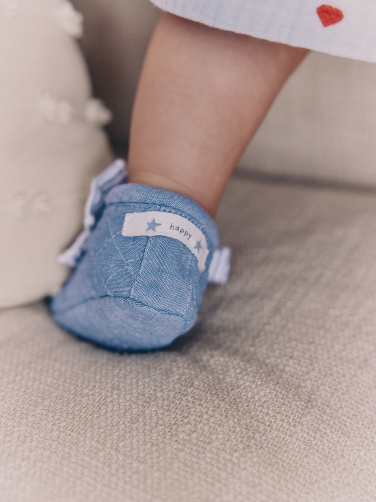 Blue Baby Floral Print Boots (0-18mths)