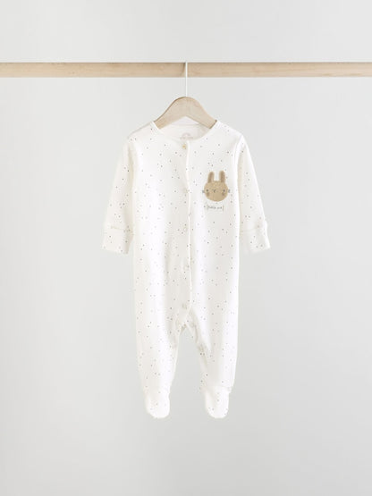 Neutral Bear Character Sleepsuits 5 Pack (0mths-2yrs)