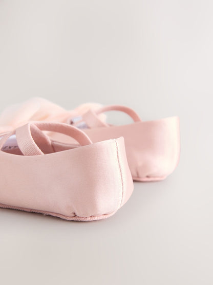 Pink Baby Bow Occassion Shoes (0-18mths)