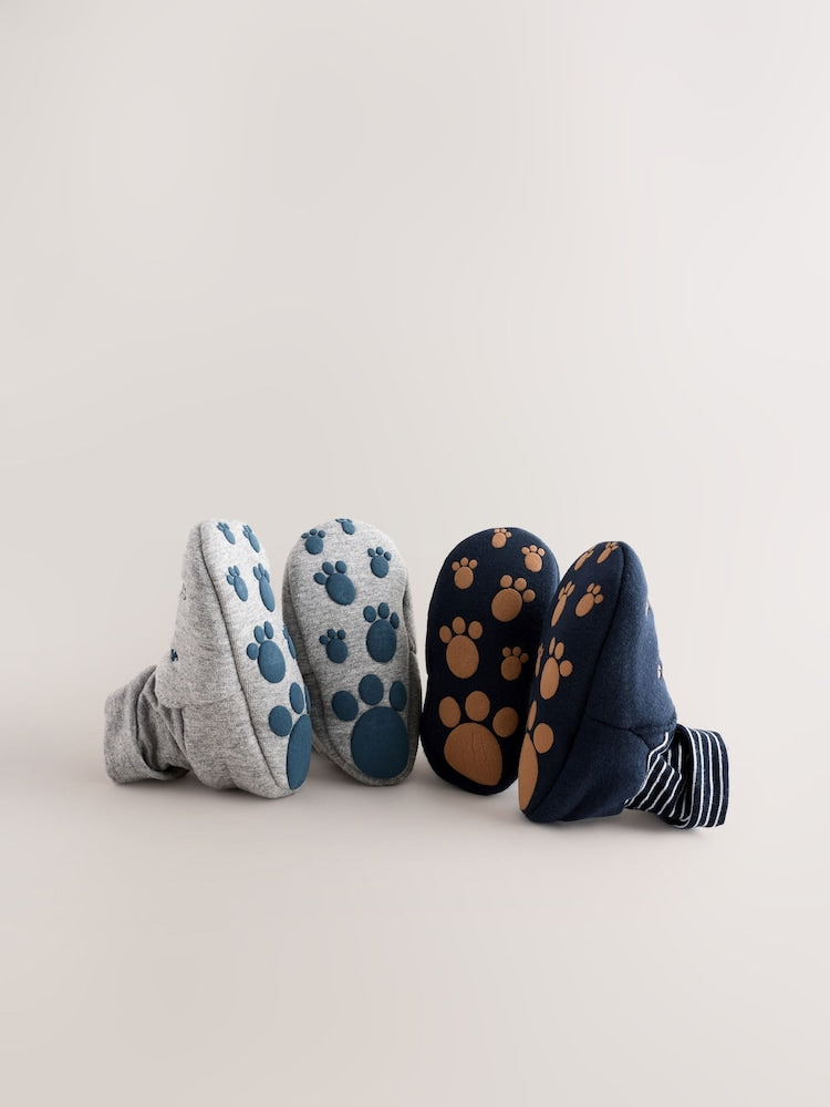 Blue Mummy And Daddy Baby Booties Socks 2 Pack (0-24 months) (0-18mths)