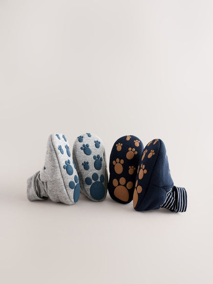 Blue Mummy And Daddy Baby Booties Socks 2 Pack (0-24 months) (0-18mths)