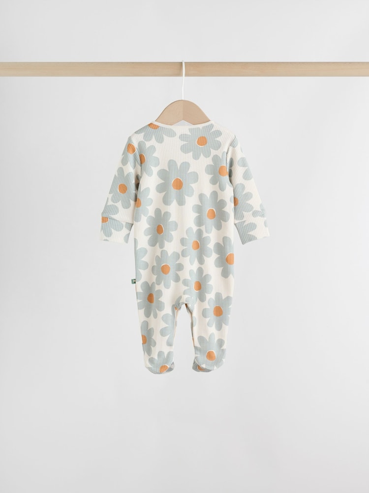 Sage Green Floral Baby Sleepsuits 5 Pack (0mths-2yrs)