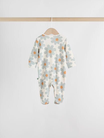 Sage Green Floral Baby Sleepsuits 5 Pack (0mths-2yrs)