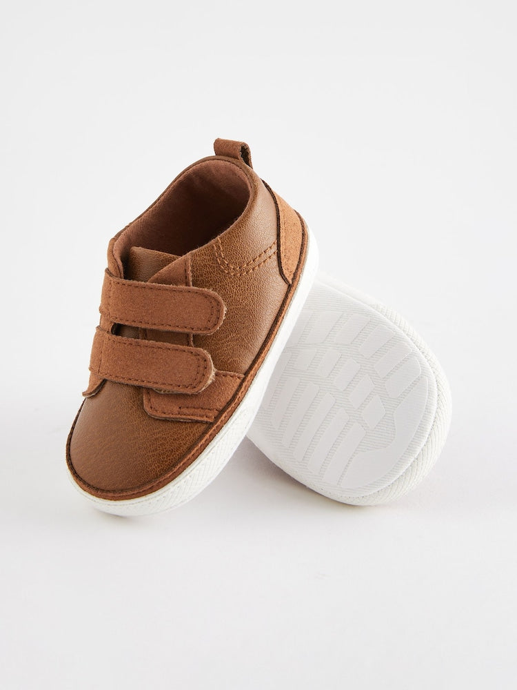 Tan Brown Two Strap Baby Trainers (0-24mths)