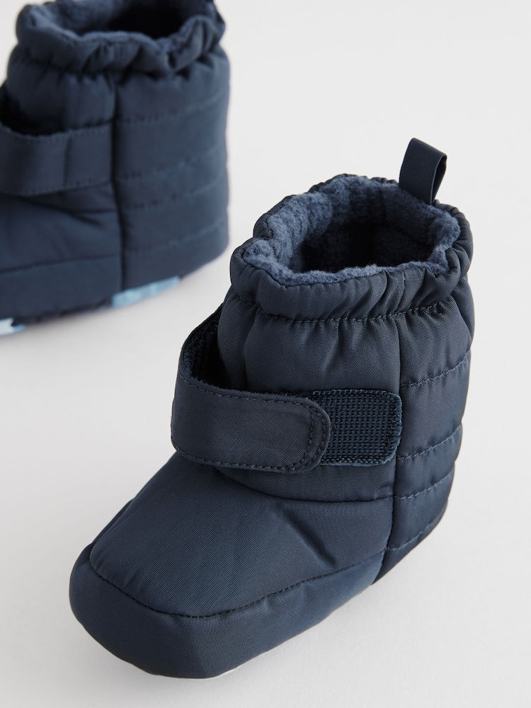 Blue Navy Baby Touch Fastening Snow Boots (0-2mths)