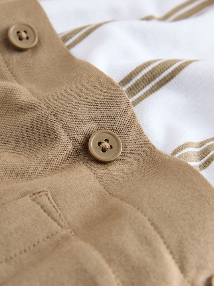 Tan Brown Jersey Shirt T-Shirt and Joggers 3 Piece Set (3mths-7yrs)