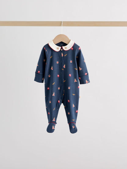 Red Bear Baby Sleepsuits 3 Pack (0-2yrs)