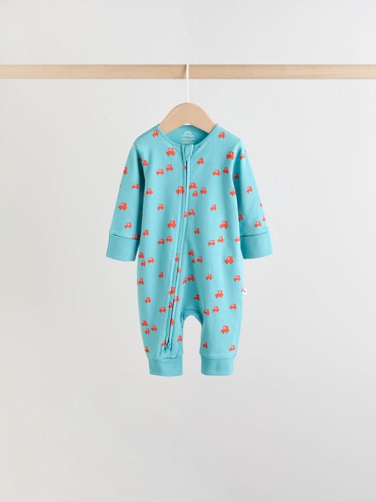 Multi Two Way Zip Baby Sleepsuit 5 Pack (0mths-3yrs)