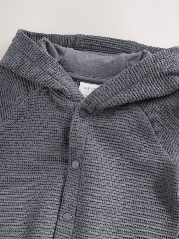 Charcoal Grey Lightweight Textured Jersey Baby Jacket