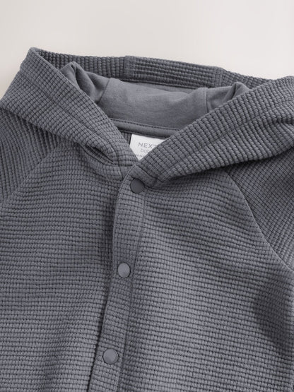 Charcoal Grey Lightweight Textured Jersey Baby Jacket