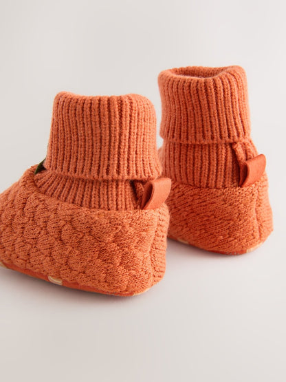 Orange Pumpkin Baby Sock Top Boots (0-18mths)