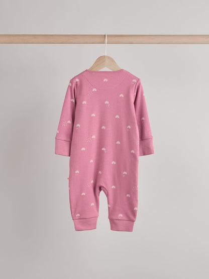 Pastel Character 3 Pack Two Way Zip Baby Sleepsuits (0mths-3yrs)