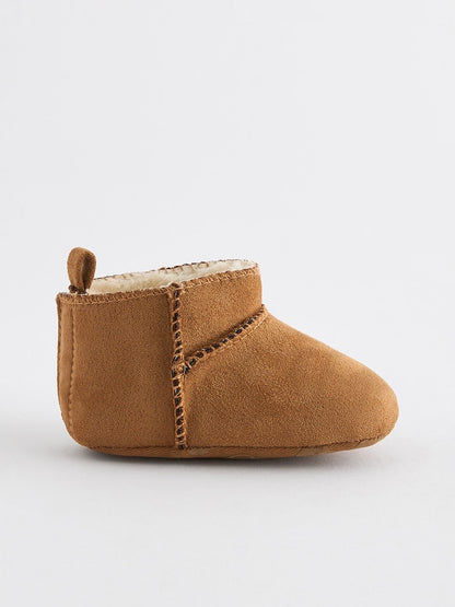 Tan Brown Warm Lined Baby Boots (0-2mths)