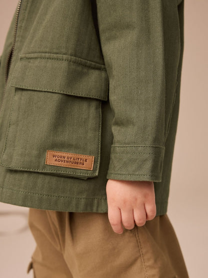 Khaki Green Hooded Overshirt and T-Shirt Set 2 Piece (3mths-7yrs)