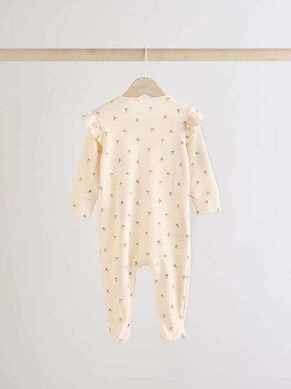 Blue Cherry Two Way Zip Sleepsuits 3 Pack (0-2yrs)