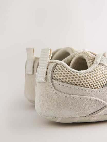 Neutral Baby Elastic Lace Slip-Ons Trainers (0-2mths)