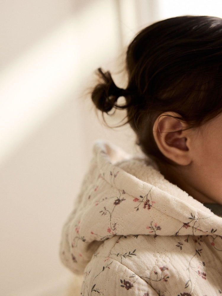 Ecru Floral Baby Crinkle Jersey Coat (0mths-2yrs)