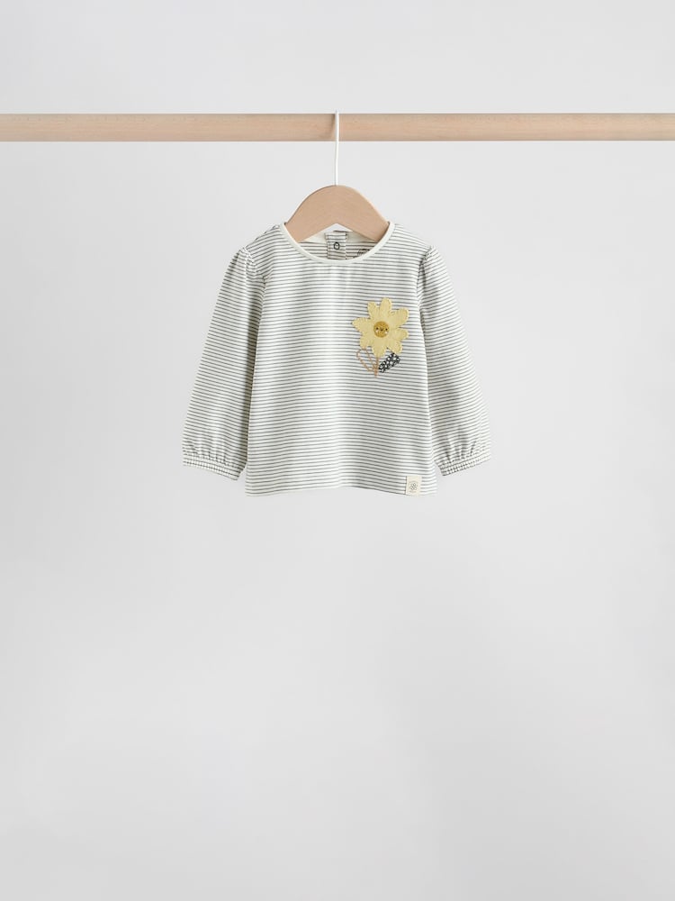 Yellow Flower/ Stripe Long Sleeve Top And Leggings Set 6 Piece (0mths-3yrs)