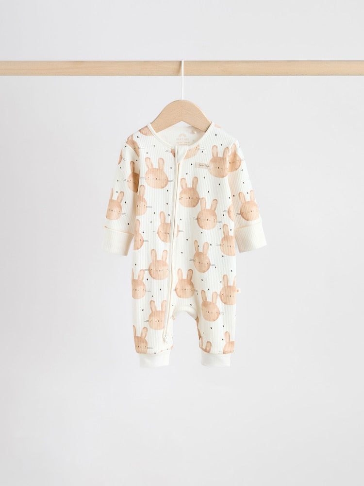 Yellow Easter Character Two Way Zip Baby Sleepsuits 3 Pack (0mths-3yrs)