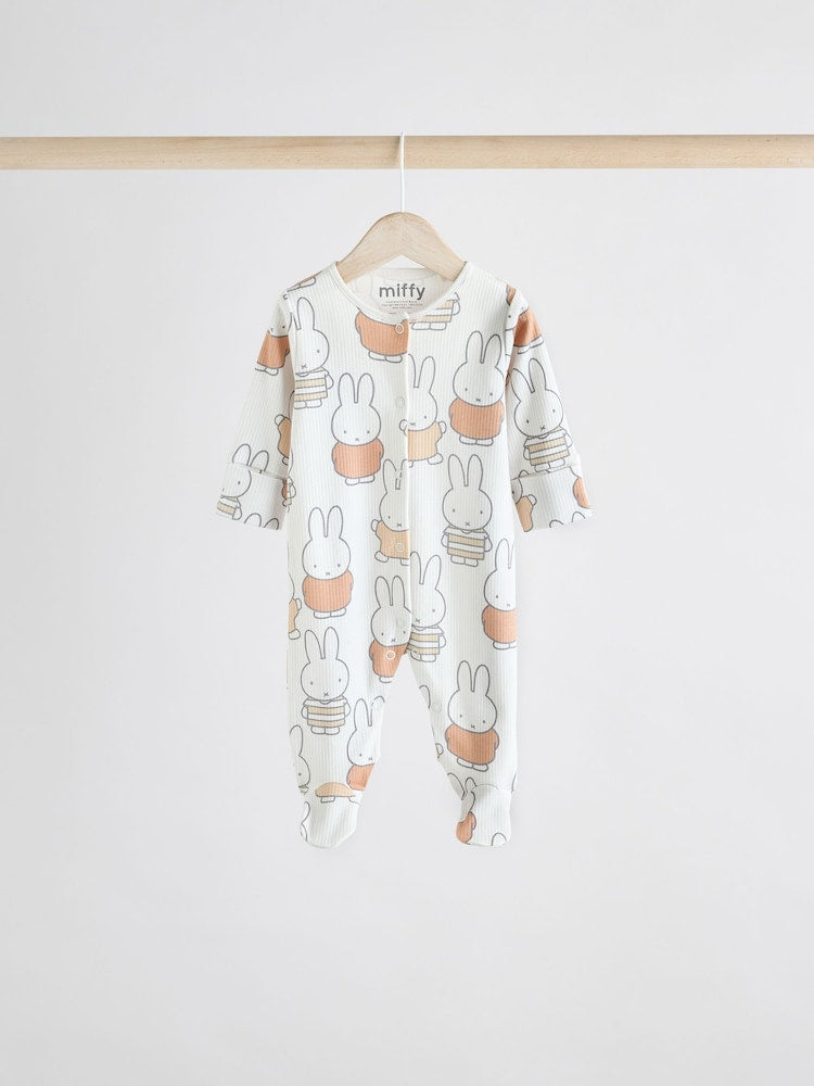 Neutral Miffy Baby Sleepsuits 3 Pack (0mths-2yrs)