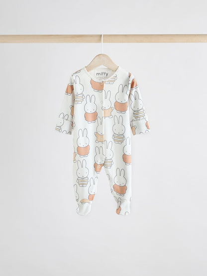 Neutral Miffy Baby Sleepsuits 3 Pack (0mths-2yrs)