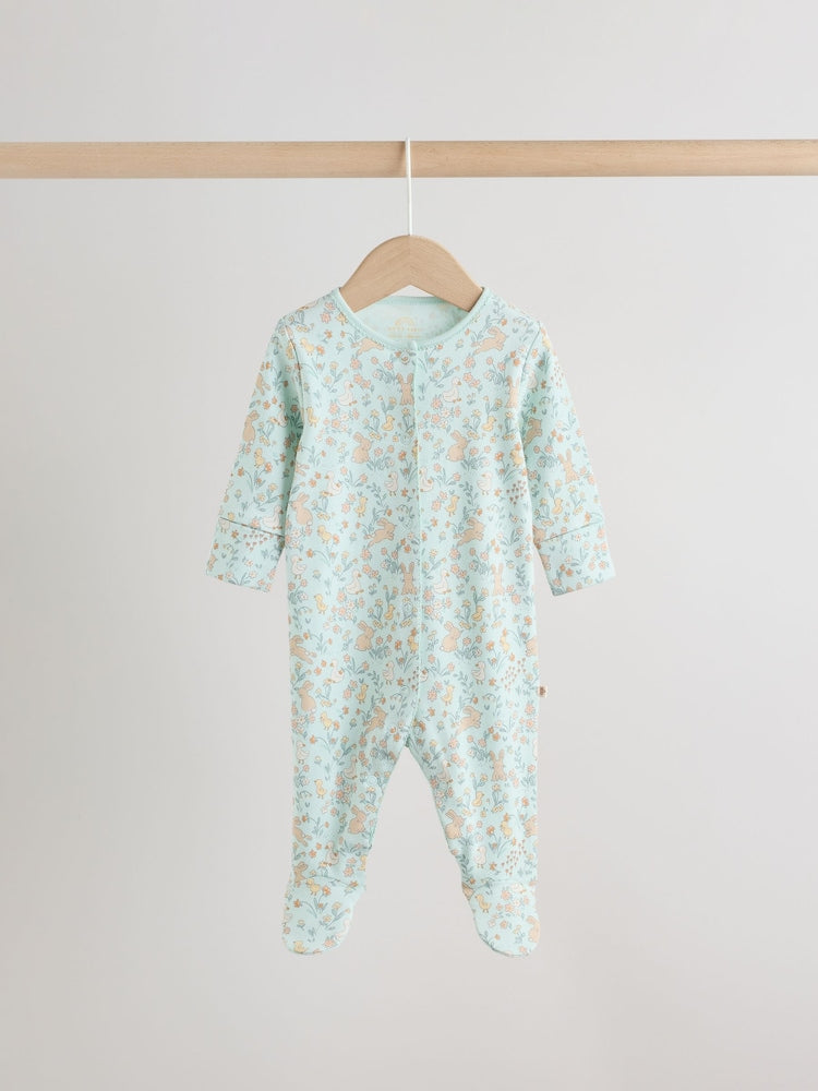 Yellow 3 Pack Baby Sleepsuits