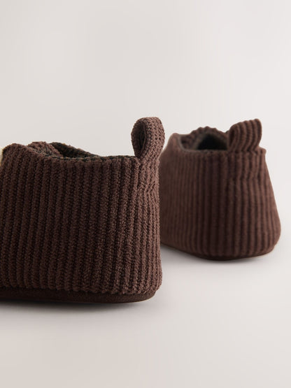 Chocolate Brown Cord Baby Shoes (0-2mths)
