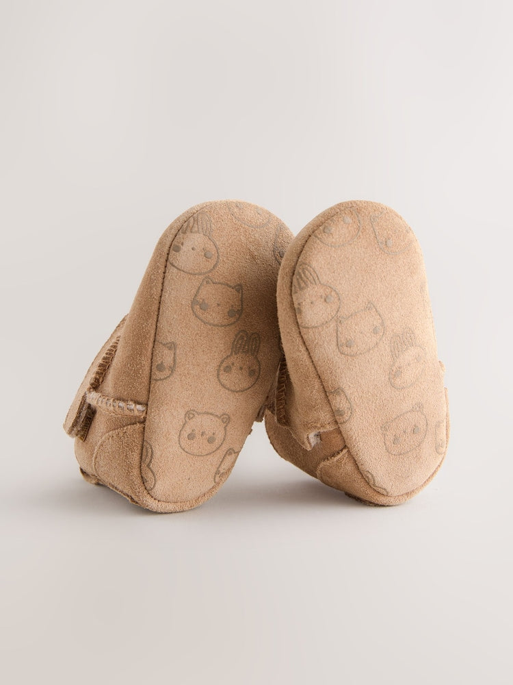 Tan Brown Suede Baby Pull-On Boots (0-24mths)