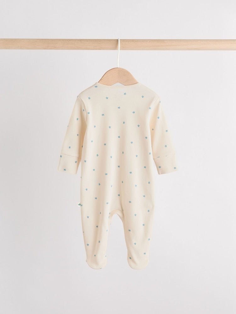 Blue Baby Sleepsuit, Bodysuit, Beanie and Bib Set 4 Piece (0-12mths)