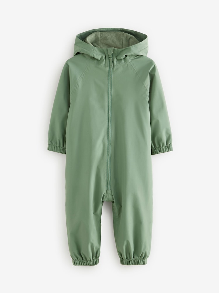 Khaki Green Waterproof Fleece Lined Puddlesuit (3mths-7yrs)