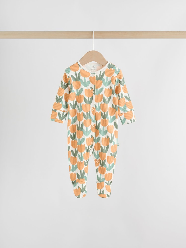 Sage Green Floral Baby Sleepsuits 5 Pack (0mths-2yrs)