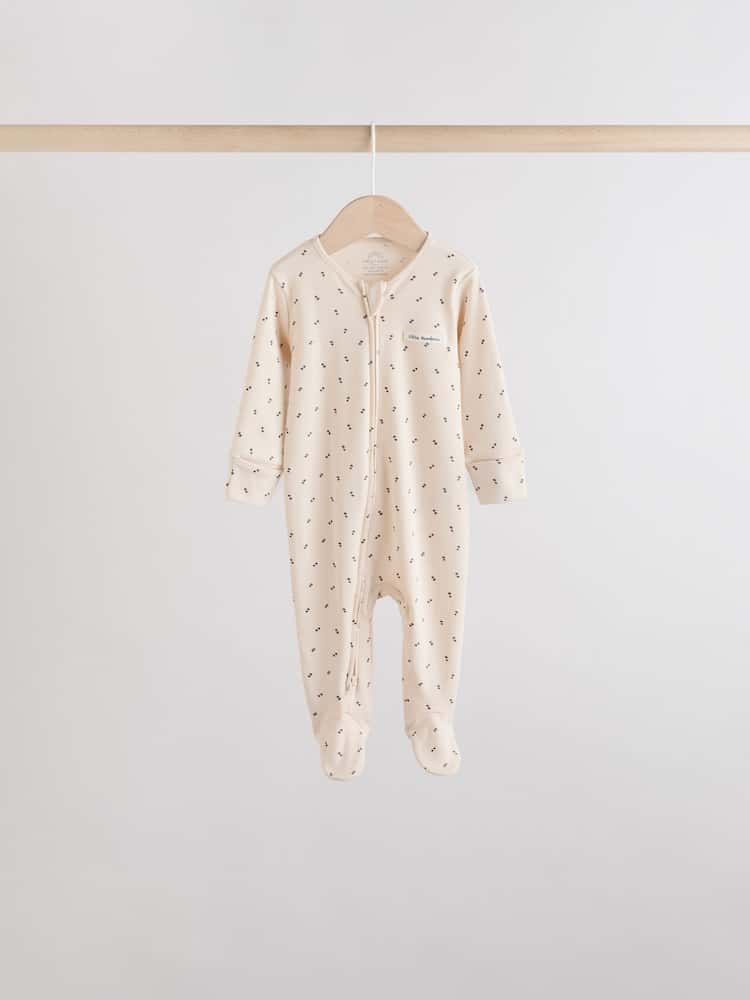 White/Black Two Way Zip Baby Sleepsuits 4 Pack (0mths-2yrs)