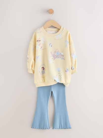 Yellow/Blue Fairy Sweatshirt & Flare Leggings Set (3mths-7yrs)