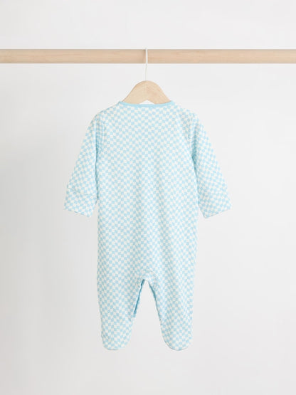 Blue/Green Cath Kidston Cars Baby 100% Cotton Sleepsuits 3