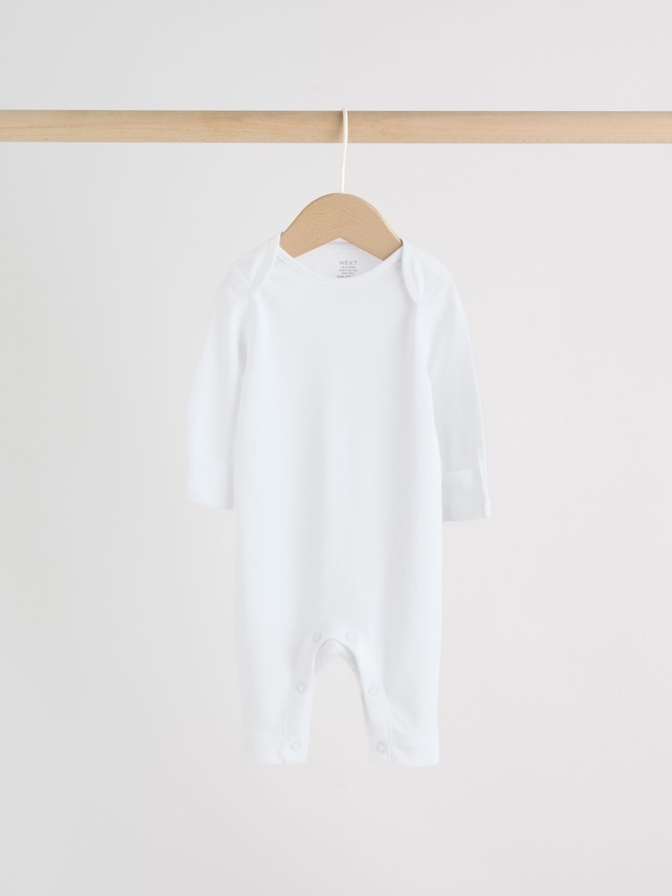 White Kind to Skin Baby Sleepsuits 3 Pack (0-2yrs)