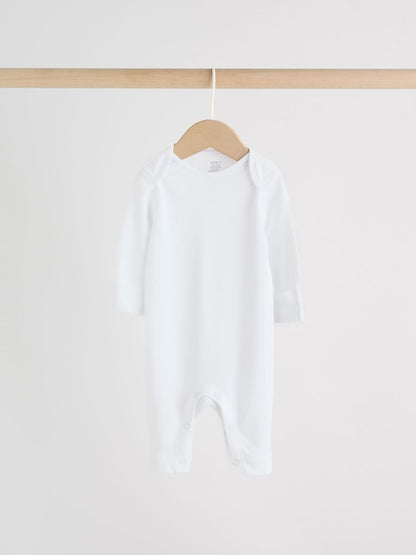 White Kind to Skin Baby Sleepsuits 3 Pack (0-2yrs)