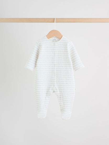 Grey Baby Quilted Sleepsuits 2 Pack