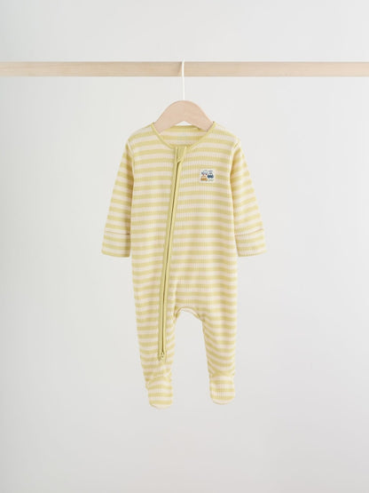 Multi Transport Two Way Zip Baby Sleepsuits 3 Pack (0mths-2yrs)