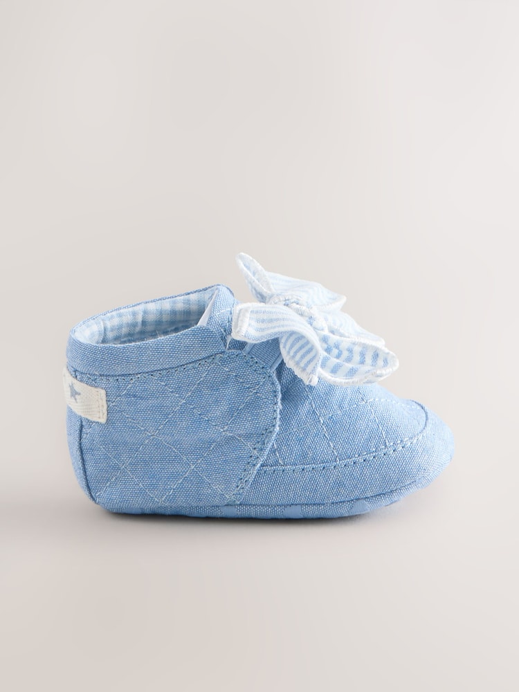 Blue Baby Floral Print Boots (0-18mths)