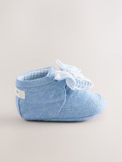 Blue Baby Floral Print Boots (0-18mths)