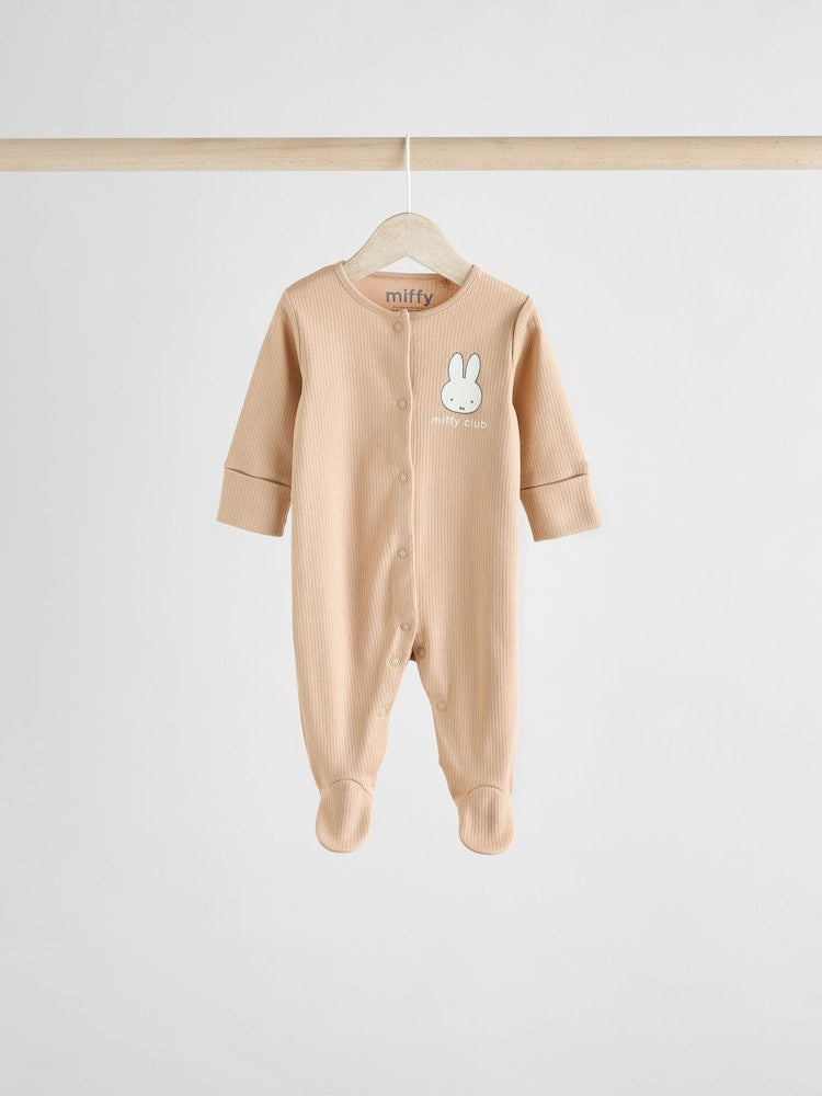 Neutral Miffy Baby Sleepsuits 3 Pack (0mths-2yrs)