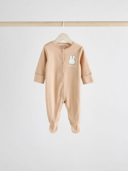 Neutral Miffy Baby Sleepsuits 3 Pack (0mths-2yrs)