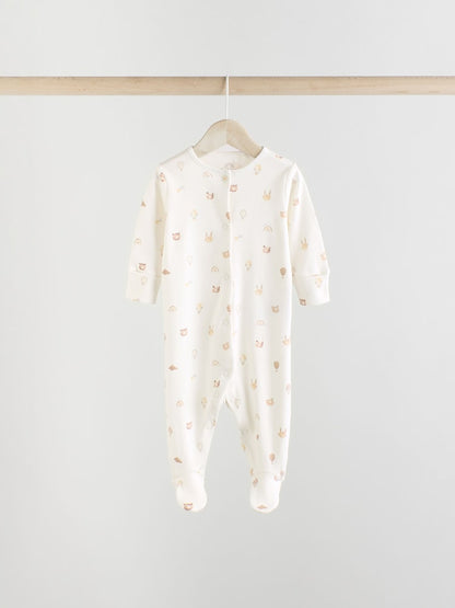 Neutral Bear Character Sleepsuits 5 Pack (0mths-2yrs)