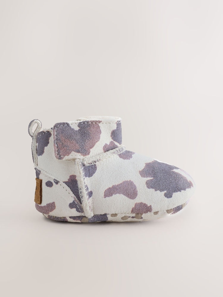 Neutral Cow Suede Baby Pull-On Boots (0-24mths)
