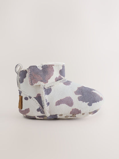 Neutral Cow Suede Baby Pull-On Boots (0-24mths)