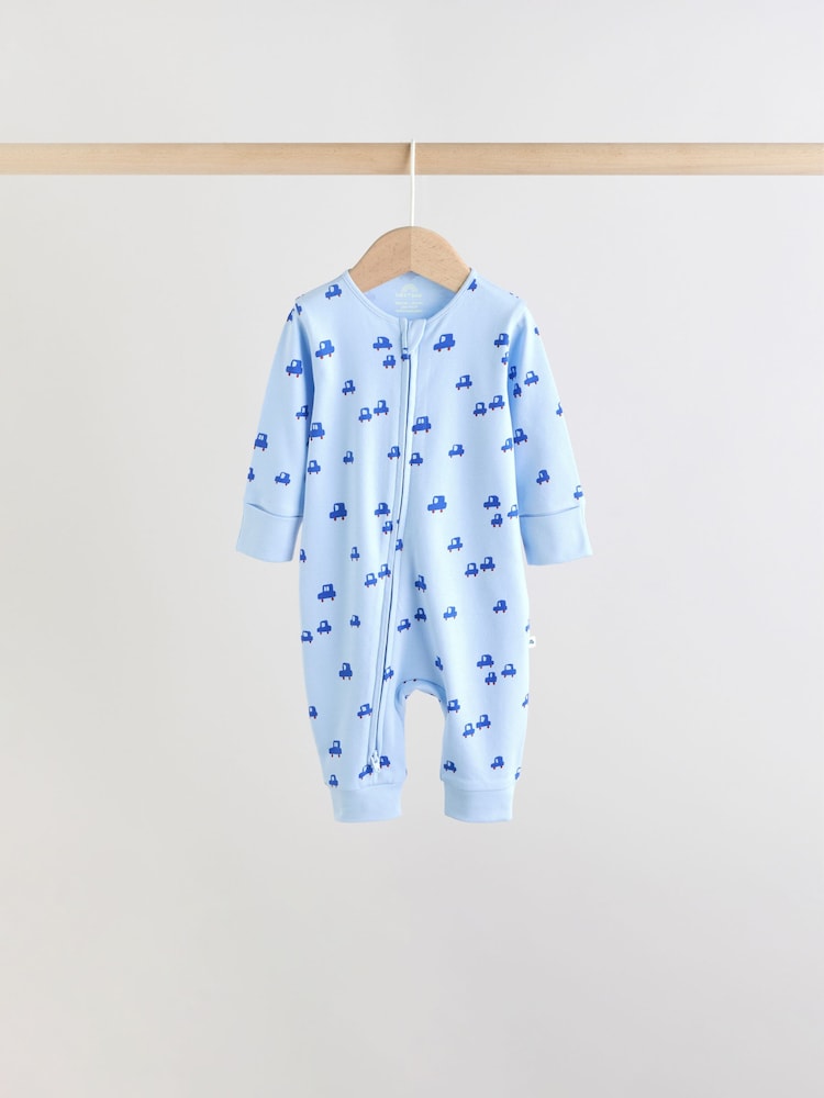 Multi Two Way Zip Baby Sleepsuit 5 Pack (0mths-3yrs)