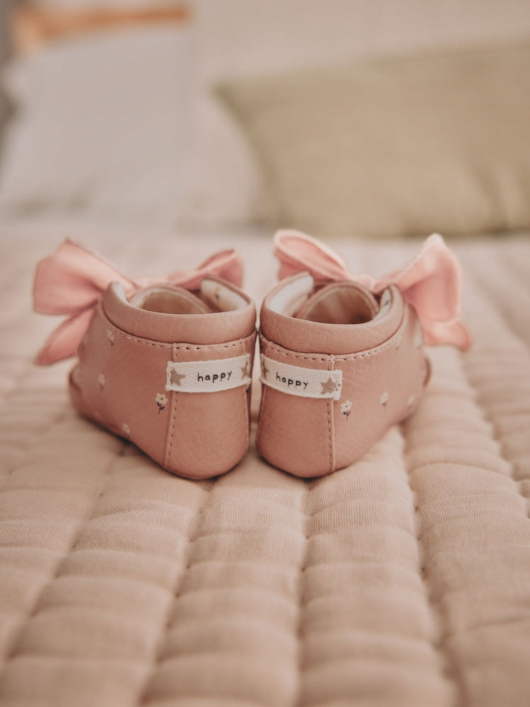 Pink Rust Baby Floral Print Boots (0-18mths)